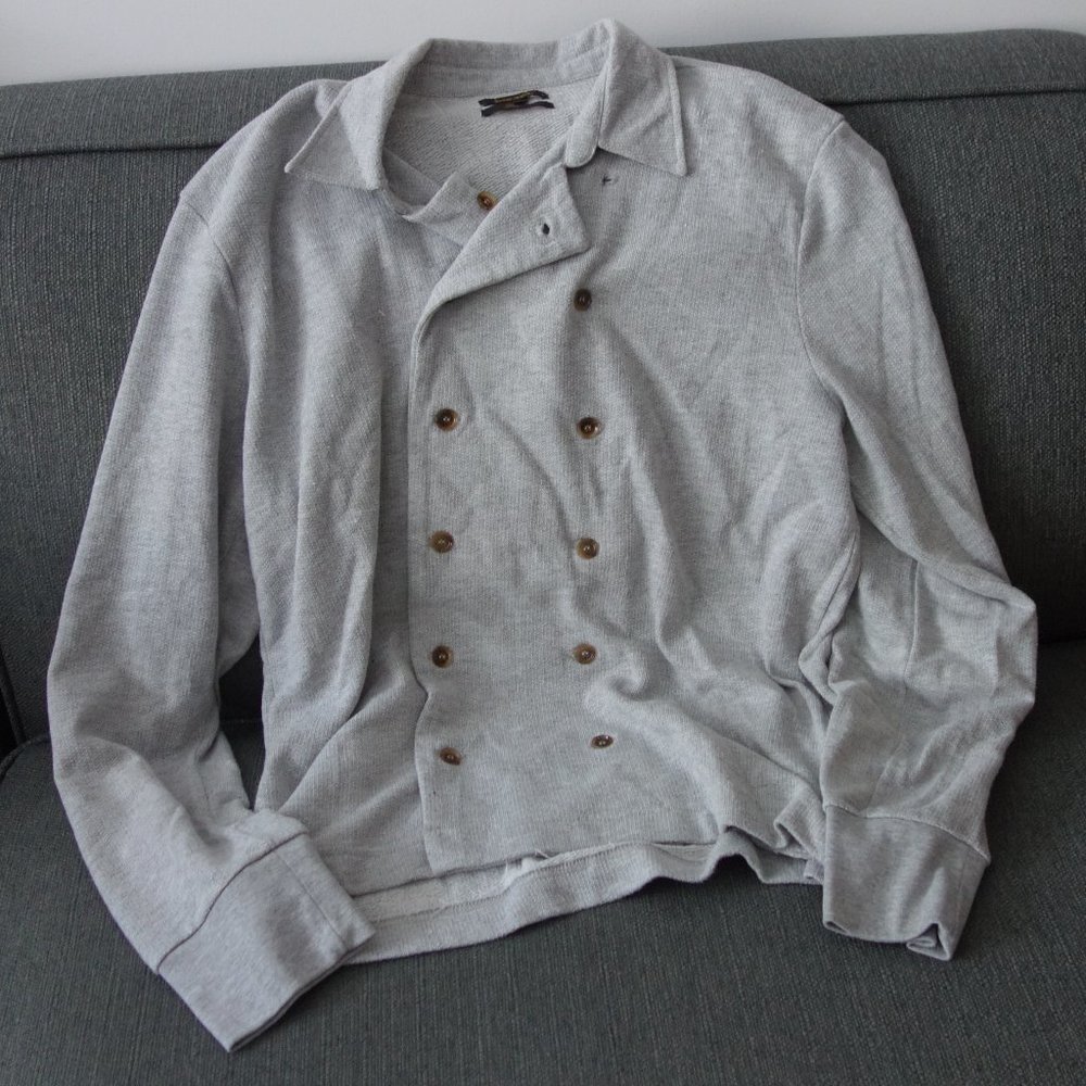 Diesel Black Gold Double Button Sweater Shirt with Zipper Pockets Size L